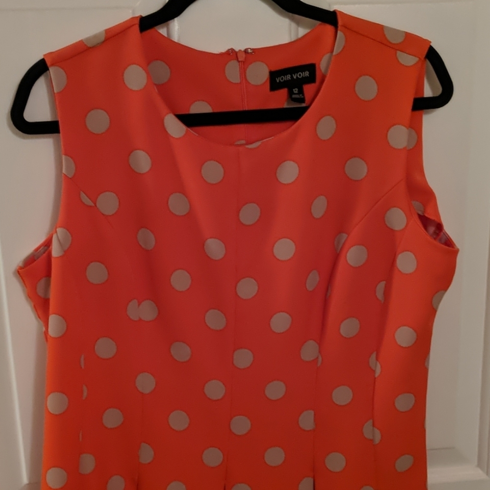 Orange polka dot sleeveless dress